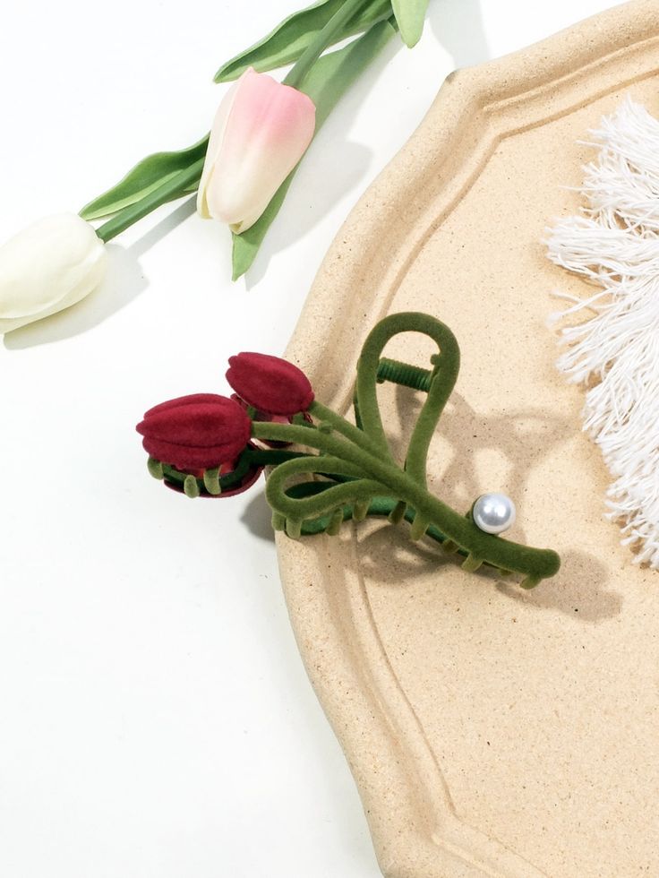 Flocking Tulip Hair Clip