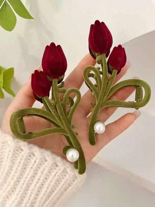 Flocking Tulip Hair Clip