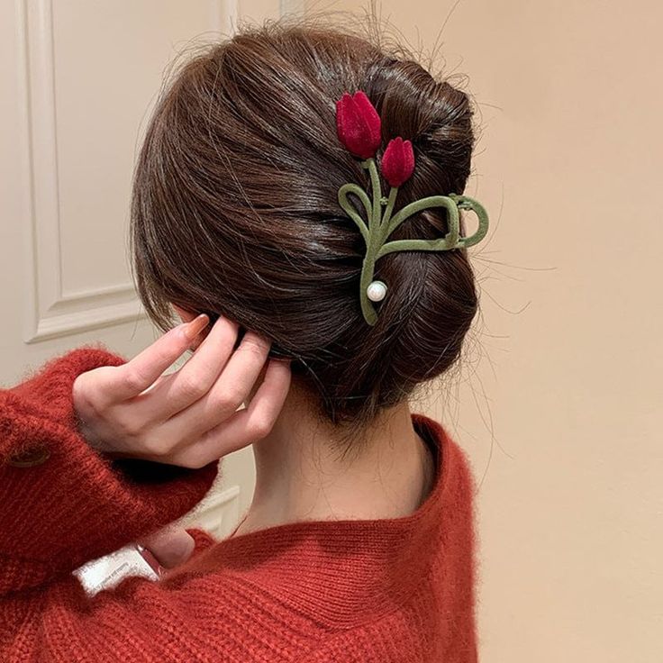 Flocking Tulip Hair Clip