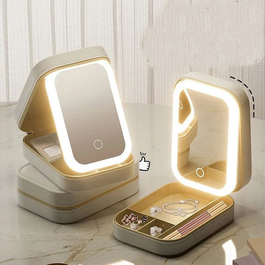 LED Light Mirror Portable Travel Makeup