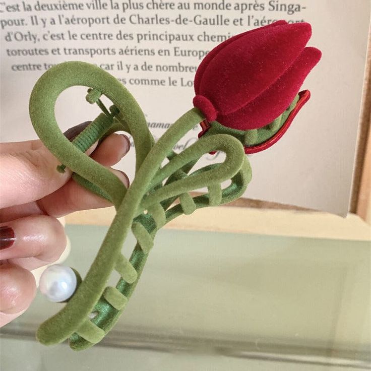 Flocking Tulip Hair Clip